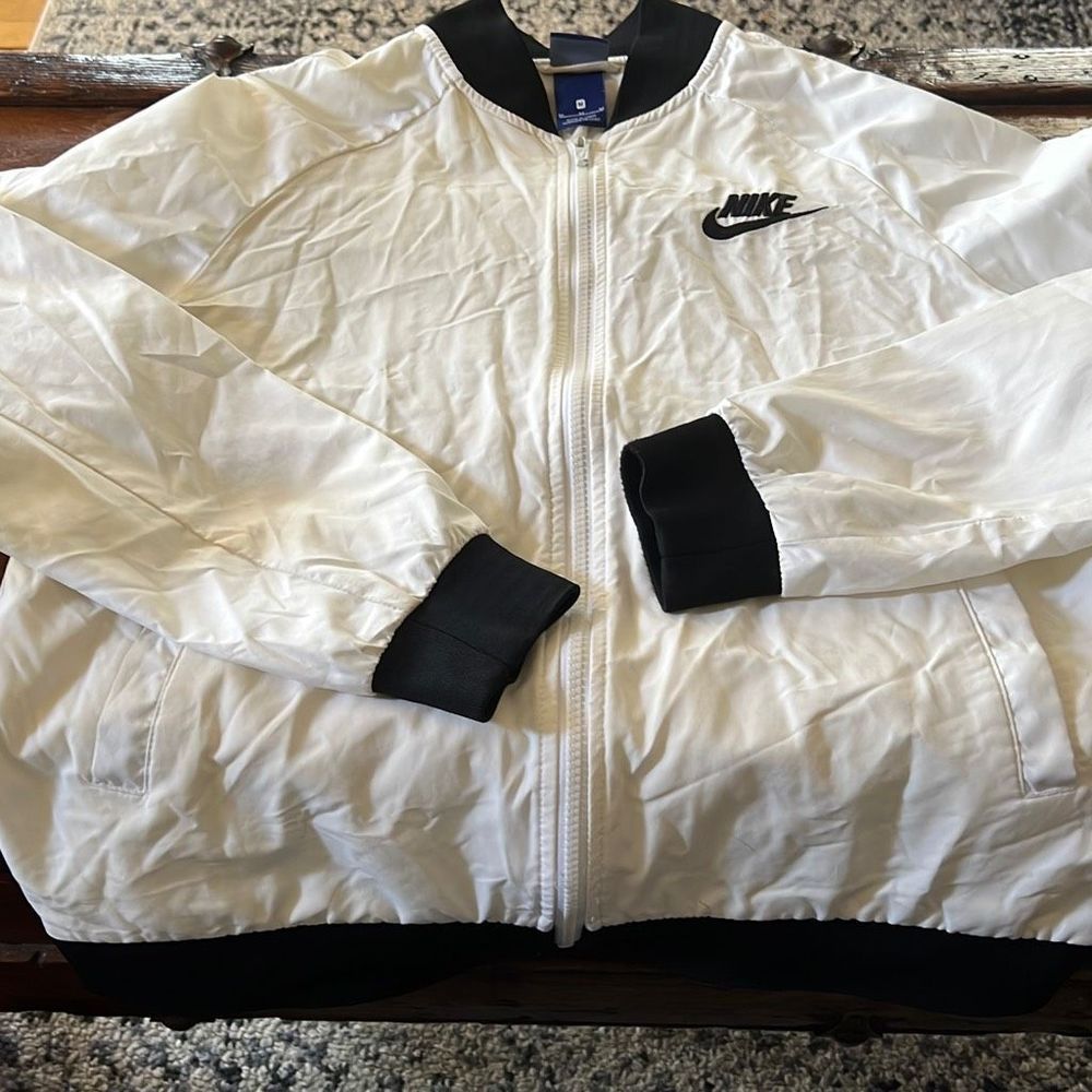 Nike white bomber jacket